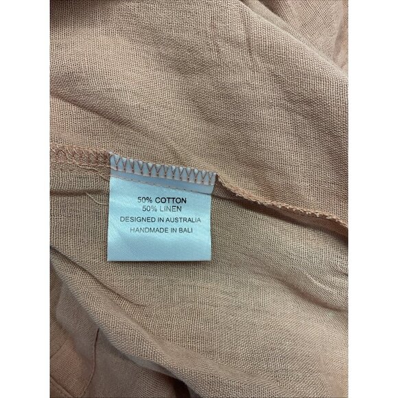 Posse Short sleeve Dolman Shirt Top Tunic Neutral Linen Boxy One Size artsy - Picture 6 of 12
